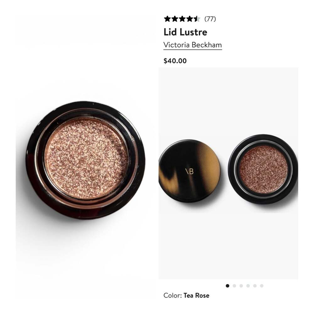 Victoria Beckham Beauty Lid Lustre Crystal Infused Eyeshadow in Tea Rose. NIB